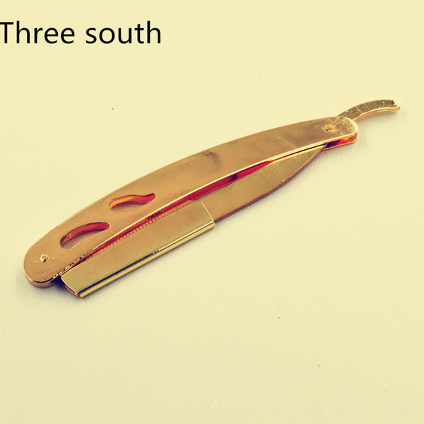 Three south 1pcs Gold 74 manual razors old-fashioned razor barber scissors shaving scissors hair knife Men's special razors