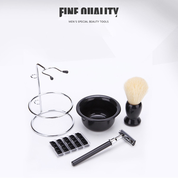 Shaving Care Set Shaving Brush Stainless Steel Stand Soap Bowl Professional Beard Moustache Care Tool Father or Men's Gift