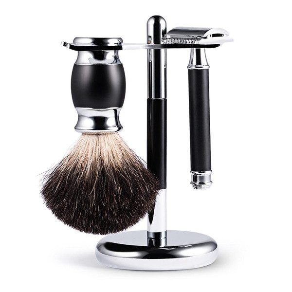 Shaving Razor With Shaving Brush Razor Frame Rack Alloy Barber Shaving Brush Holder Manual Vintage Razor Shave Set with Stand Base BB