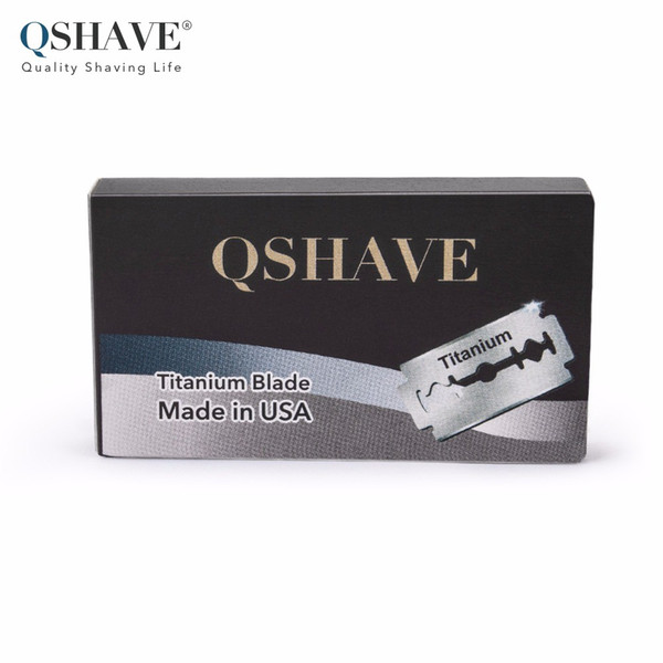 Qshave Safety Razor Blade Straight Razor Titanium Blade Double Edge Classic Safety Made in USA, 100 Blades