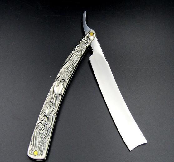 Vintage Aluminum Straight Edge Stainless Steel Shaper Barber Razor Folding Shaving Knife Free Shipping