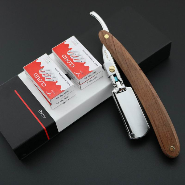 Lyrebird Straight Razor bright silver Replaceable blade shaving razor wood handle Simple packing NEW