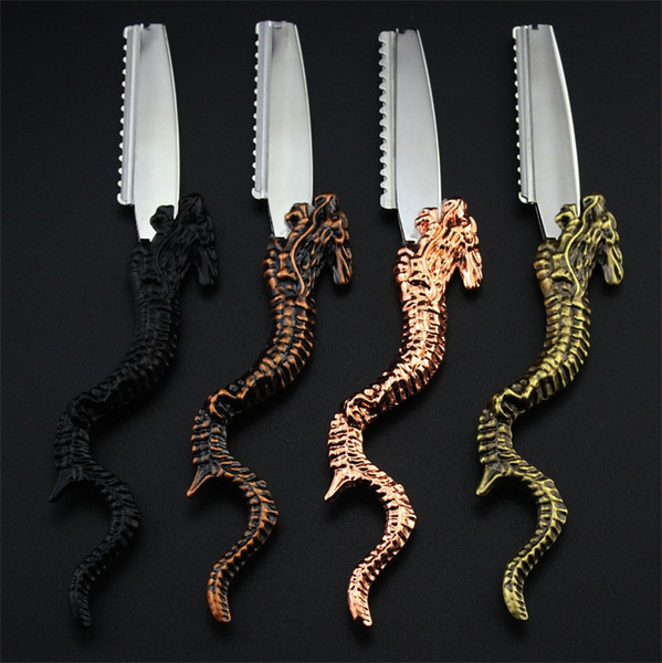 Professional Stainless Steel Razors High Quality Dragon Handle Hair Cutting Thinning Knife Classical Style Free Shipping