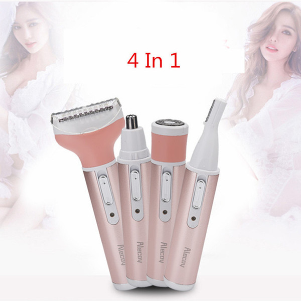 4 in 1 Rechargeable Lady Shaver Eyebrow Nose Trimmer Beard Shavers Female Epilator Hair Removel Lady Electric shaver Woman razor