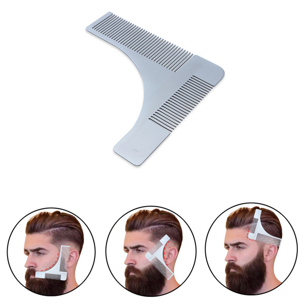 Stainless Steel Beard Shaping Tool Shaper and Styling Template Comb For Man Perfect Lines Beard Trimmer