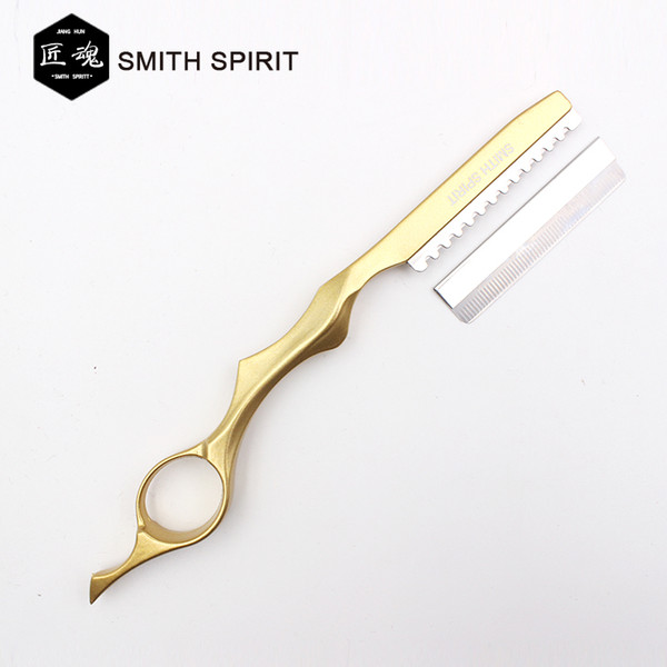 Gold Professional Barber Cutting Razor Thinning Razor Japan Stainless Steel Sharp Straight Edge Blade Cutting Thinning Hair Razors