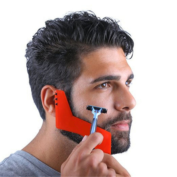 Red Professional Comb for Beard Shaving Beard Styling Template Carding Tools Bearded Comb Brush for Men Shaving