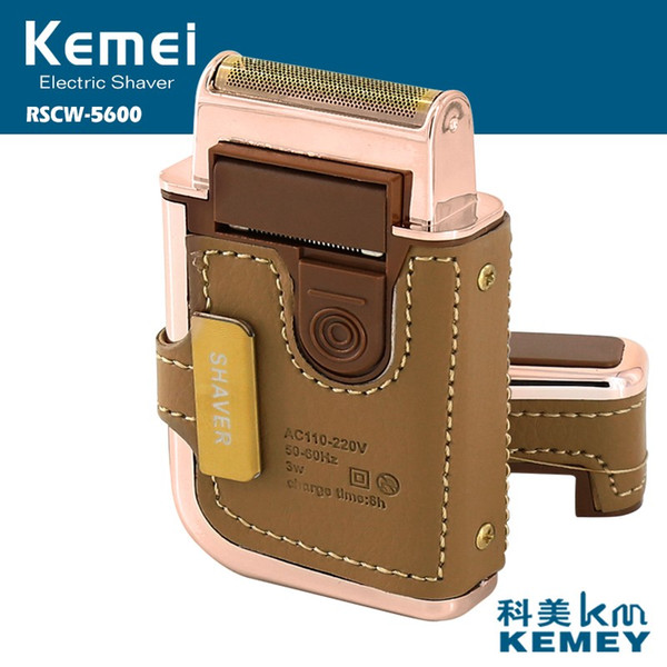 1pc Fashion Lightweight 2 in 1 KEMEI KM-5600 Gold Electric Portable Men Shaver Razor Haircut Rechargeable Great Gift