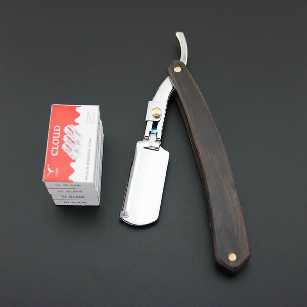 hot sell Lyrebird straight Razor bright silver Black handle Replaceable blade shaving Simple pack NEW