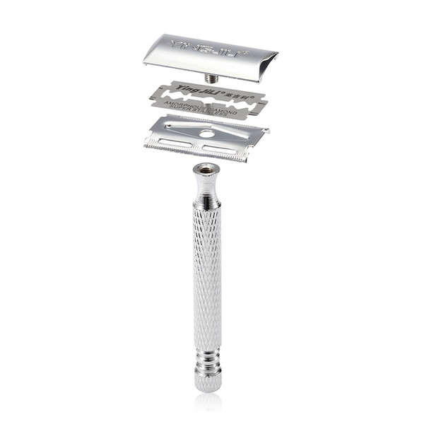 Shaving Safety Razor With 1pcs Blade, Shaver Handle Barber Men's Manual Beard Hair Care