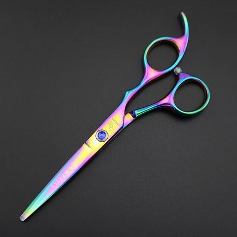 Hair scissors regular hairdressing scissors Lyrebird 6INCH Rainbow Golden Black Blue hair cutting flat Simple packing Newest