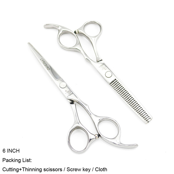 Lyrebird Japan Hair Scissors set of hairdressers tools high quality Silver 6 INCH Hairdressing scissors Hair Cut scissors Very Sharp NEW