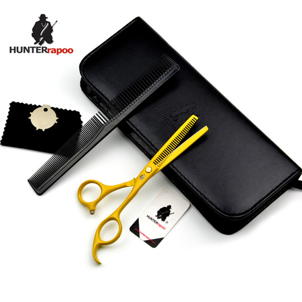 5.5 inch Professional Hairdressing Scissors HT9113-T Yellow Hair Thinning Scissor Hot Shears for hair cutting barber scissors