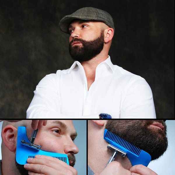 Hot Comb Beard Bro Shaping Shaving Brush Sexy Man Gentleman Beard Trim Template Hair Cut Molding Trim Template Beard Modelling Tools