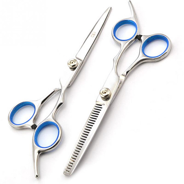 Stainless steel hair scissors set cutting shears thinning barber scissor hairdressing Flat Teeth Blades scissors hairdresser tools QQA304