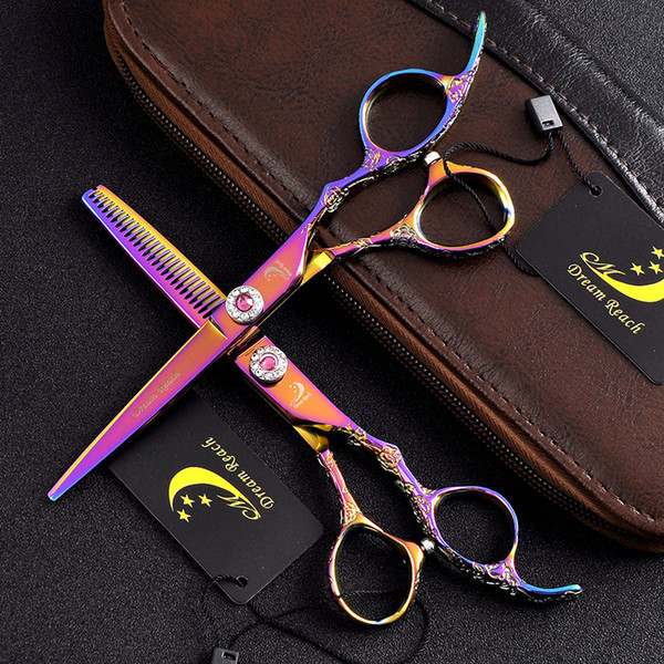 2018 Hot Purple 6.0 Inch Hairdressing Scissors Barber Hair Cutting Shears Hairdresser Equipment Tool With High Quality