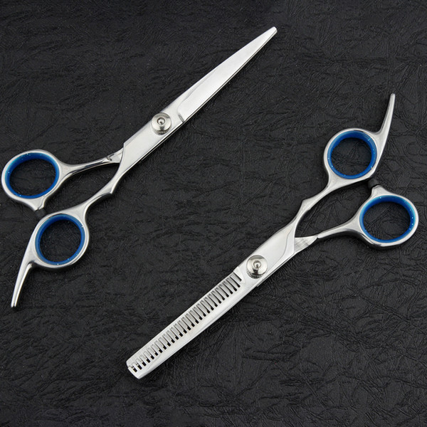 6 inch Cutting Thinning Styling Tool Hair Scissors Stainless Steel Salon Hairdressing Shears Regular Flat Teeth Blades Logo custom