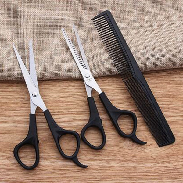 3 Unid Pelo Tijeras De Peluquería Salón Profesional CortePelo Adelgazamiento Peluquería Conjunto Herramienta Peluquería Peine