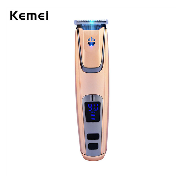 Kemei Fast Charge Professional Electric Rechargeable Hair Clipper LCD Display For Men Kids Low Noise Haircut Machine Head Lamp