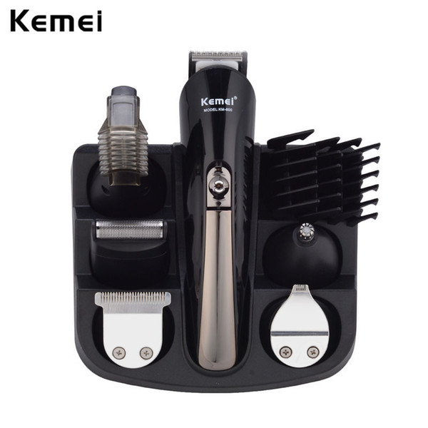 Kemei 6 in 1 Multifunctional Hair Trimmer Men Electric Cutter Barber Haircut Device Razor Nose Ear Body Hair Removal Limit Combs