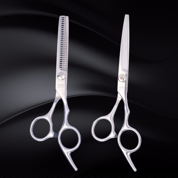 Riwa 2 Pcs Hair Scissors Set Stainless Steel Hairdressing Shears Blades Barber Thinning Cutting Hair Clipper Styling Tool Box