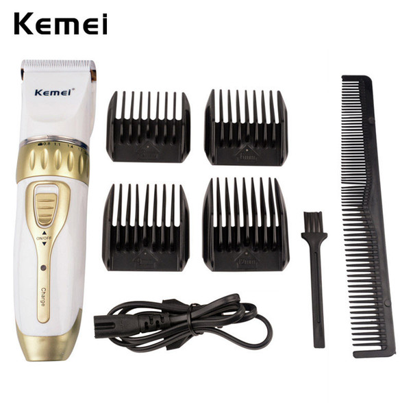 Kemei Rechargeable Modern Hair Clipper Groomin Kit Hair, Body, Mustache and Beard Trimmer Trimming Attachments Included