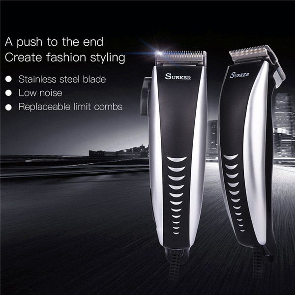 Professional Trimmer Low Noise Hair Clipper Super Power Cutter Haircut Machine for Men with Adjustable Blades and Limit Combs