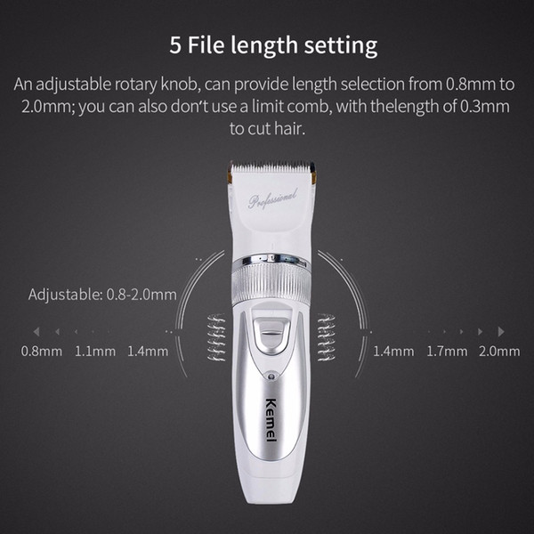 Kemei Strong Motor Powerful Durable Hair Trimmer Ceramic Titanium Alloy Hair Clippers Blade for Men Adult Haircut Machine Comb