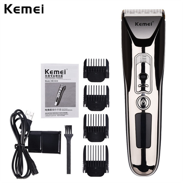 Electric Rechargeable Hair Trimmer Adjustable Clipper Baby Haircut with 4 Limit Combs Ceramic Titanium Steel Grooming Blades