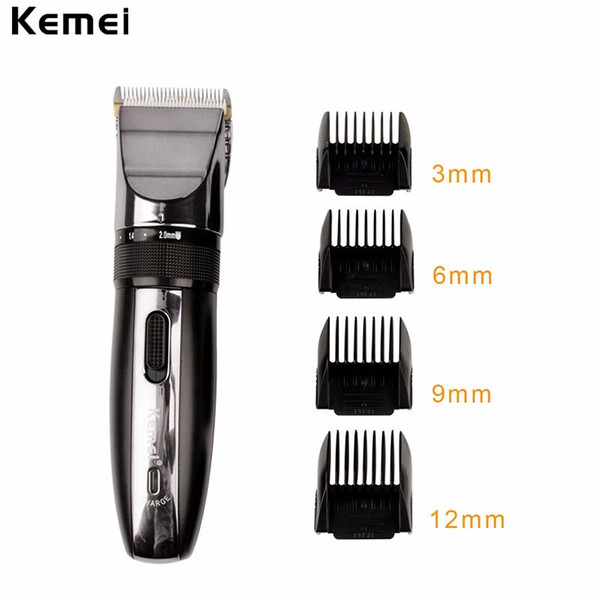 Kemei Portable 110-240V Professional Hair Trimmer Travel Home Cutting Haircut Machine with Titanium Ceramic Blade for Adult Kids