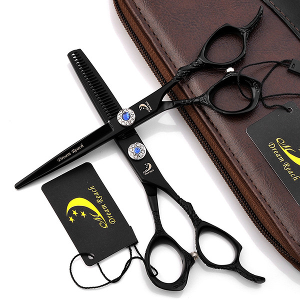 2018 Black 5.5 6.0 Inch Hairdressing Scissors Barber Hair Cutting Shears Hairdresser Equipment Tool With High Quality