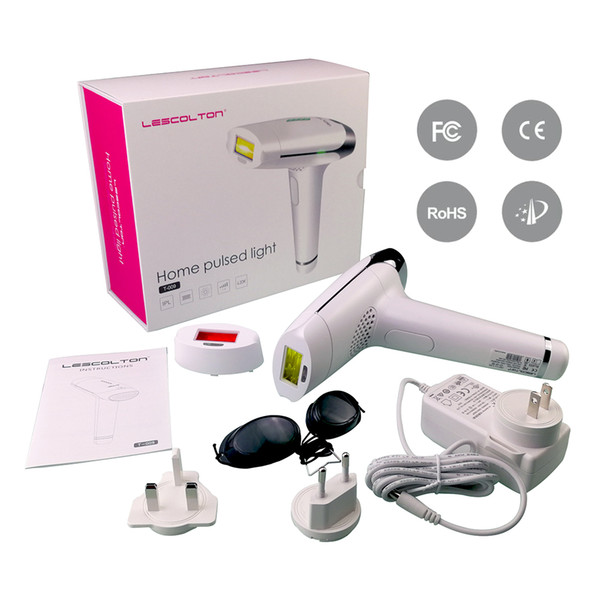 Lescolton 2 in 1 home pulsed light epilator IPL skin rejuvenation / permanent hair removal device, remove body hair / lip bikini