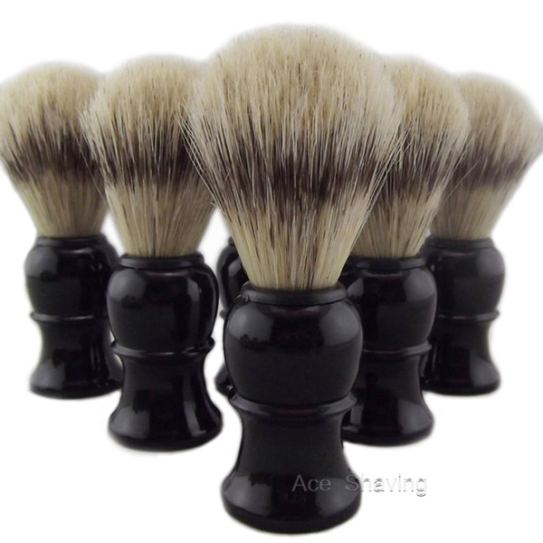 6 Pieces of Faux Badger Color Boar Bristle Hair Plastic Handle Shaving Soap Brush Man Beard Remove