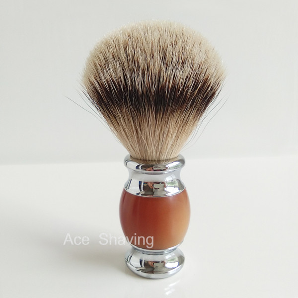 Silvertip Badger Hair Acrylic And Metal Handle Shaving Soap Beard Brush