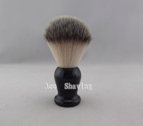 Synthentic Nylon Hair Shaving Beard Brush Black Resin Handle Small Size