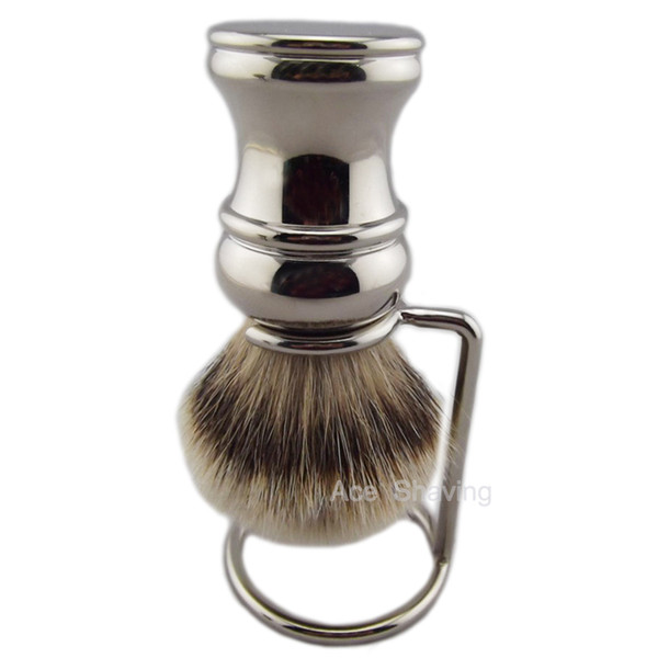 Knot size 24mm Silvertip Badger Hiar Barber Shaving Brush Heavy Stainless Metal Handle Brush Stand Holder