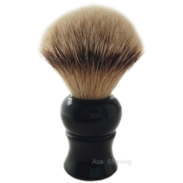 Silvertip Badger Hair Shaving Beard Brush Black Resin Handle Knot Head Size 22mm