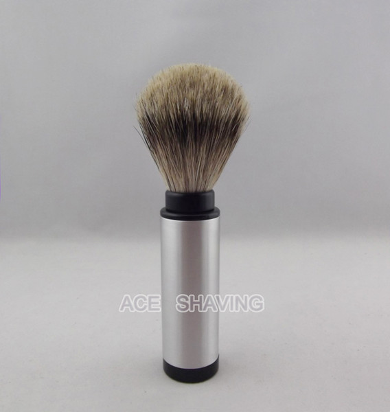 Stainless 100% Aluminium Alloy Handle Best Badger Hair Travel Shaving Brush Man Gift FREE SHIPPING