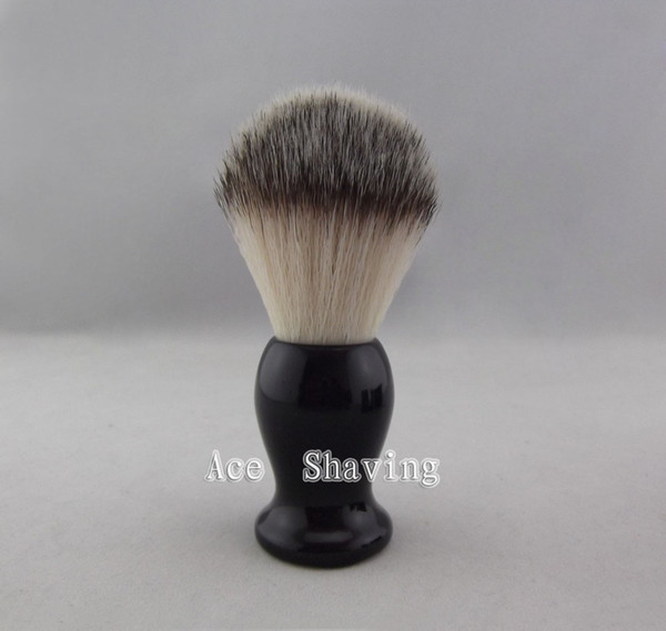 Synthentic Hair Knot Nylon Shaving Beard Brush Black Resin Handle Shaver