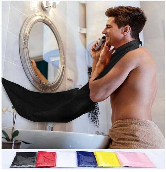 100Pcs Fashion Man Bathroom Beard Bib High-Grade Waterproof Polyester Pongee Beard Care Trimmer Hair Shave Apron 120*80cm