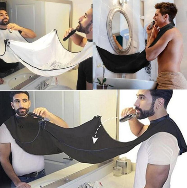 120x80cm Man Bathroom Apron Black Beard Apron Hair Shave Apron for Man Waterproof Floral Cloth Household Cleaning Protecter