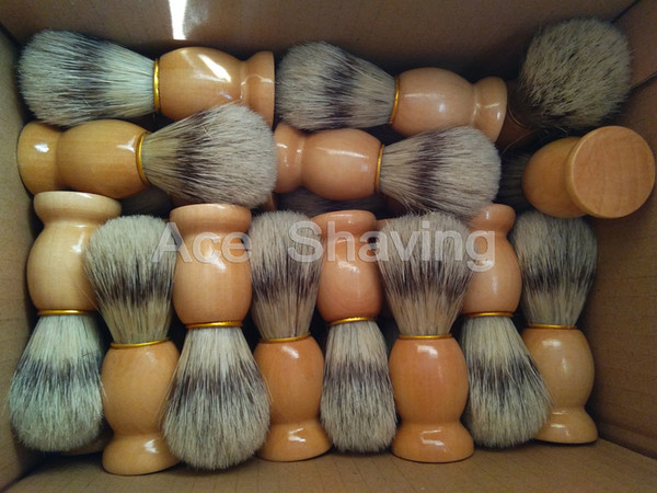 30 Pieces of Faux Badger Color Boar Bristle Hair Wooden Handle Shaving Brush Beard Shaver