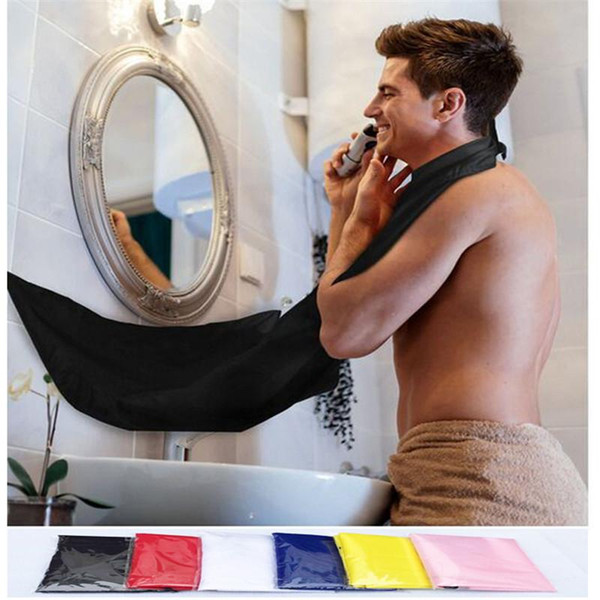 New Fashion Man Bathroom Beard Bib High-Grade Waterproof Polyester Pongee Beard Care Trimmer Hair Shave Apron 120*80cm DHL Free