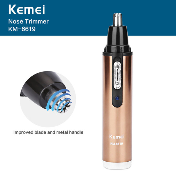 Kemei Electric Nose Trimmer Rechargeable Hair Trimmer Nose Razor Shaver for Man Washable KM-6619 Single Blade for Ear Cleaner