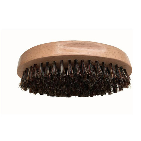 Real Boar Bristle Beard Brush Wooden Shaving Brush Portable oval Brush For Beards Mustache Face Massage