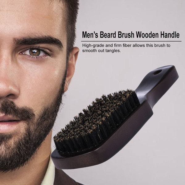 Men Beard Brush Facial Hair Brush Shaving Comb Male Mustache Solid Wood Handle