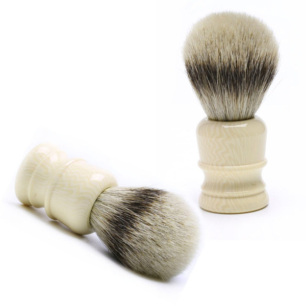 White Wet Resin Handle Shaving Brush Best Badger Hair For Men Shave Barber Salon