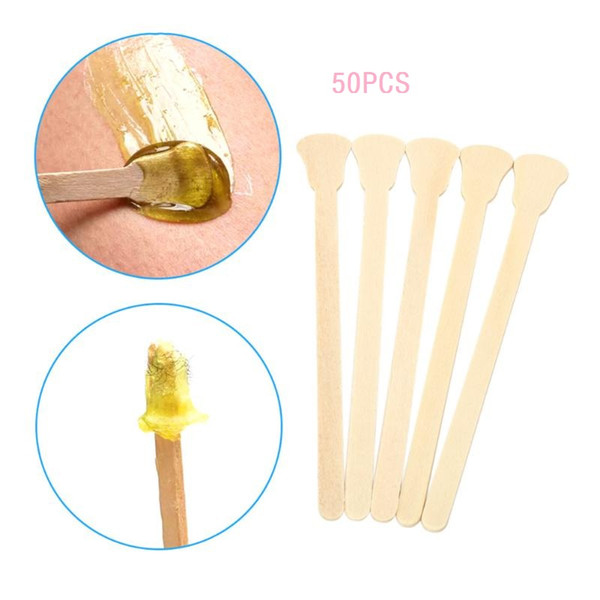 1Set/50PCS Wooden Waxing Wax Spatula Tongue Depressor Disposable Bamboo Sticks Kit Skin Beauty Tool