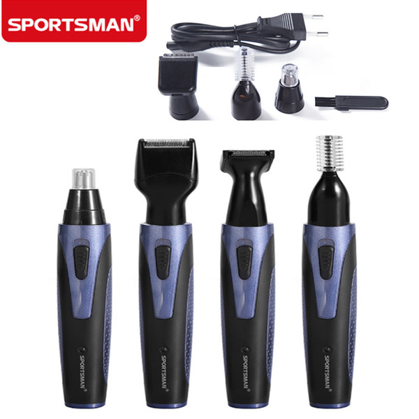 SPORTSMAN 4 In 1 Men's Electric Electric Trimmer for Nose Ear Sideburns Beard USB Rechargeable Face Care Shaving Machine Shaver