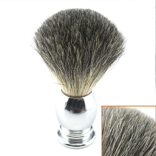 Blank Stainless Steel Handle Shaving Brush Badger Beard Brushes Silvertip Badger Shaver Brush Barber Face Care Without Logo